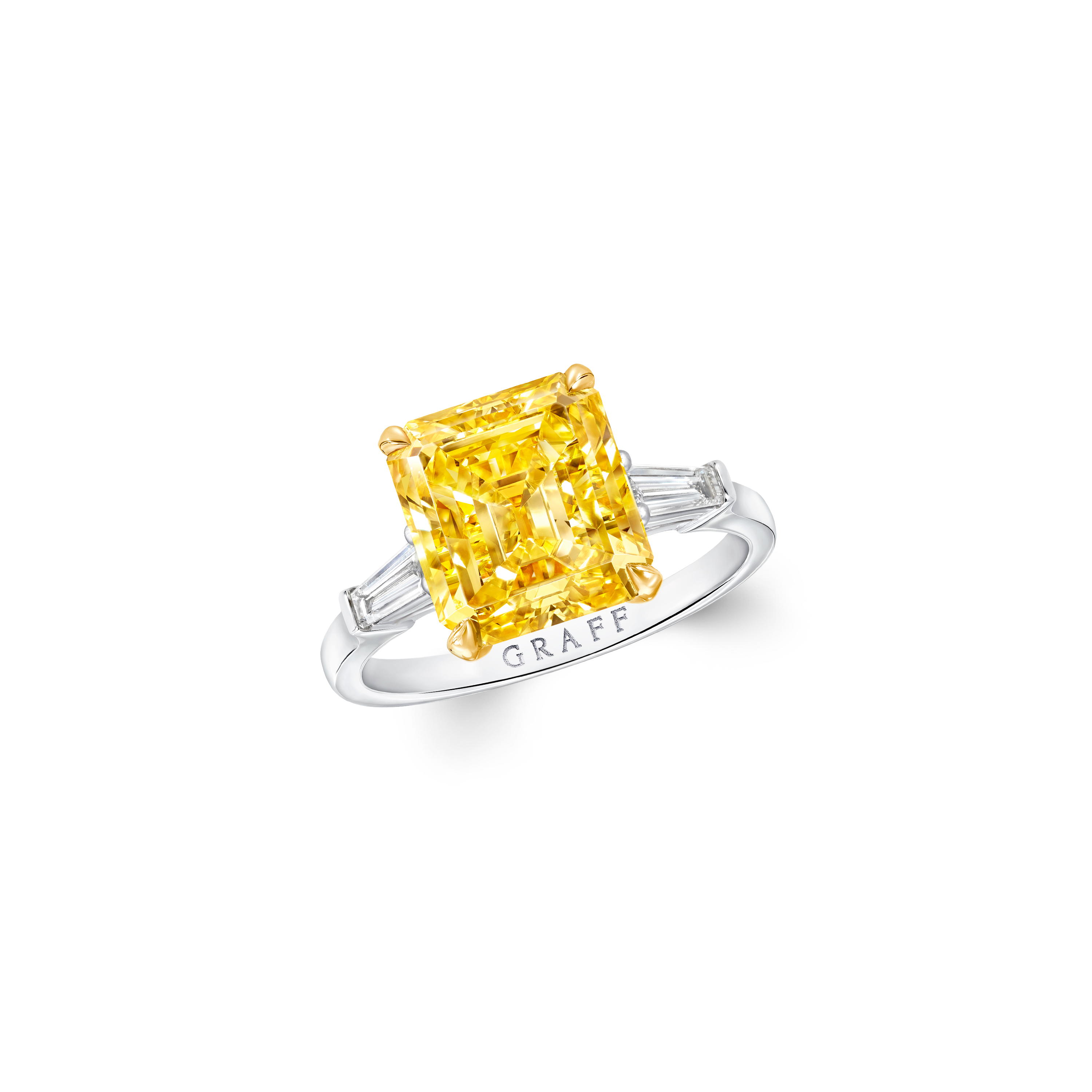 Promise Emerald Cut Yellow Diamond Engagement Ring